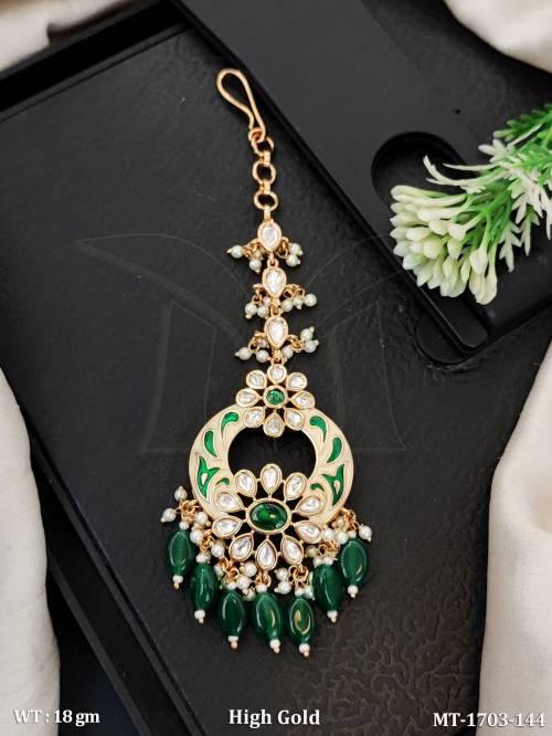 Kundan Designer High Gold Maang Tikka 