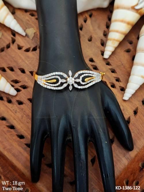 AD Stone Two Tone Polish Fancy Kada  