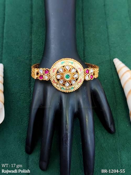 Antique Finish Rajwadi Party Wear Bracelet