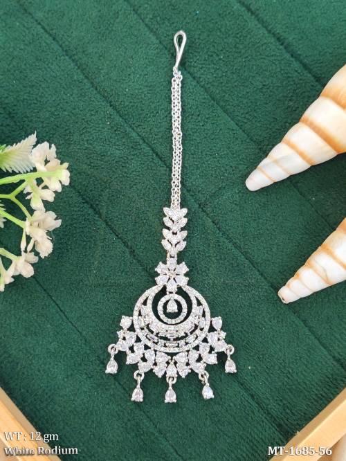 Elegant White Rhodium Tikka for Women