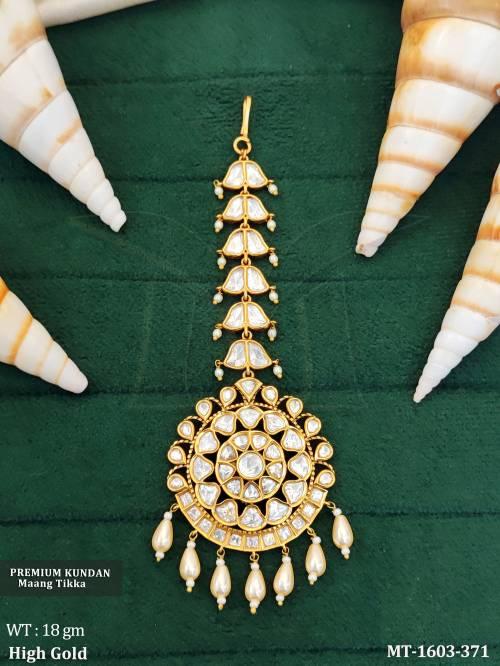 Beautiful Designer High Gold Polish Maang Tikka