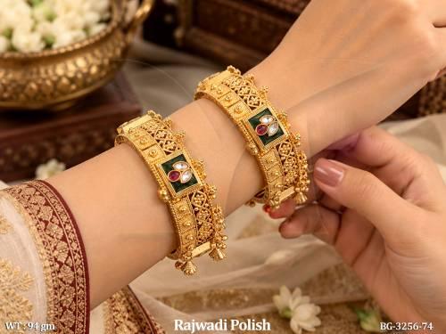 Antique Rajwadi Polish Designer Meenakari Bangles Set