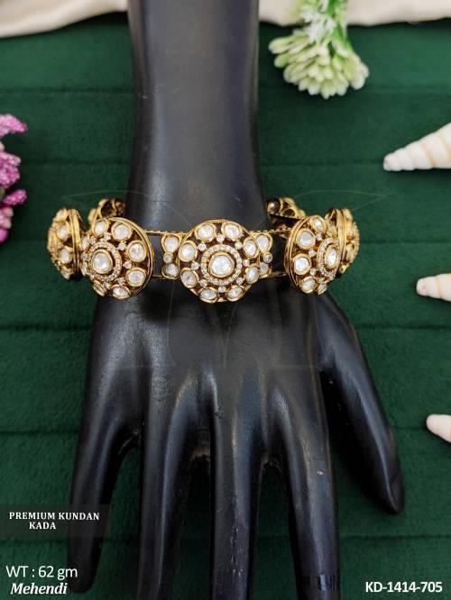 Premium Kundan Mehendi Kada Traditional Wedding Jewelry  