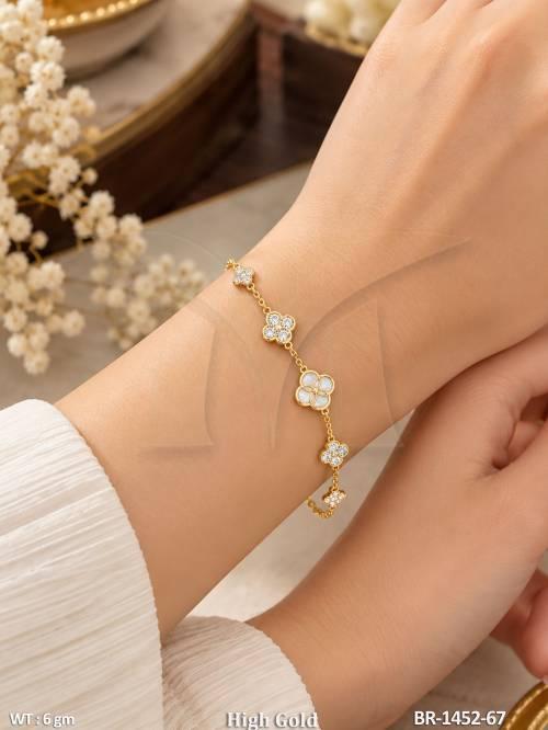 Fancy American Diamond Flower Bracelet