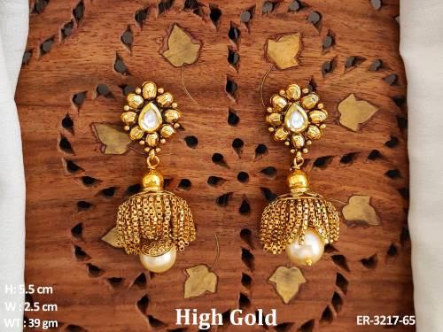 dome shape base paan hold earrings