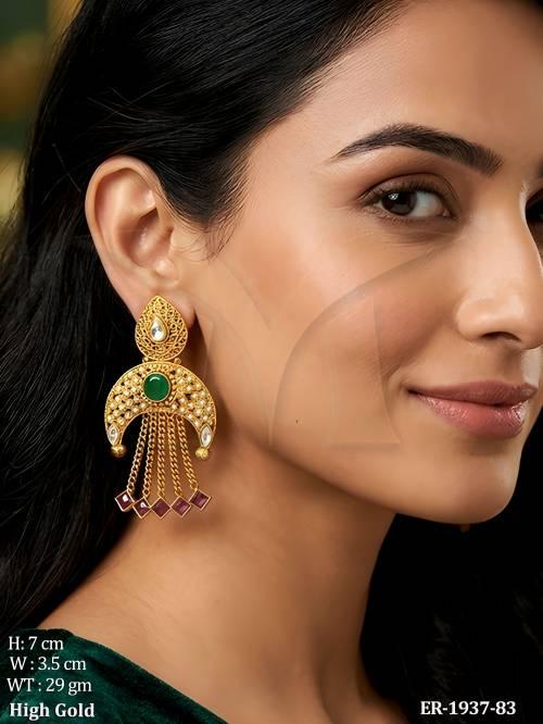 reverse chand pendulam antique earrings