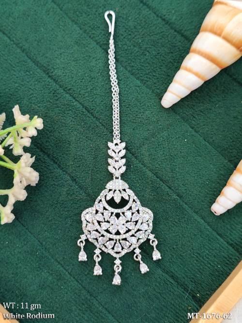 Designer American Diamond Maang Tikka for Women