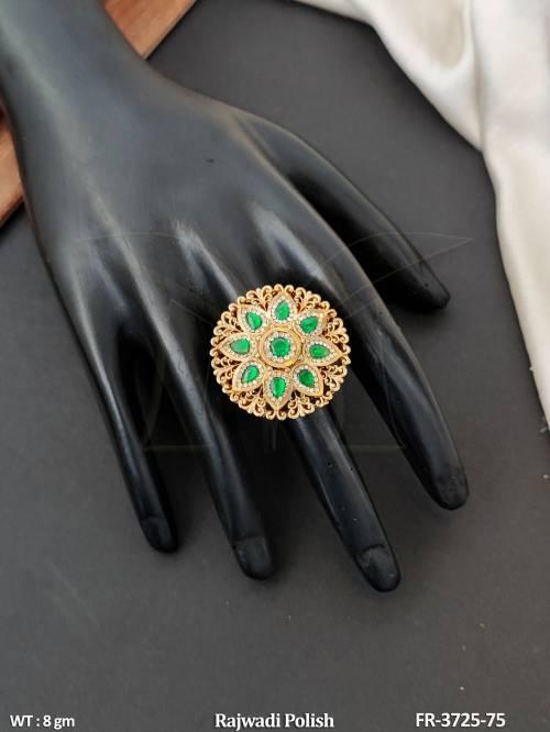 Royal Rajwadi Polish Statement Finger Ring