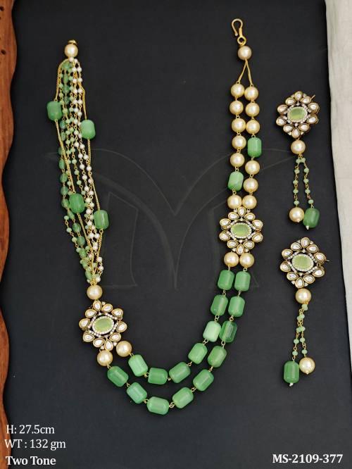 Beautiful Full Stone Designer Two Tone Polish Fancy Beaded Malas   