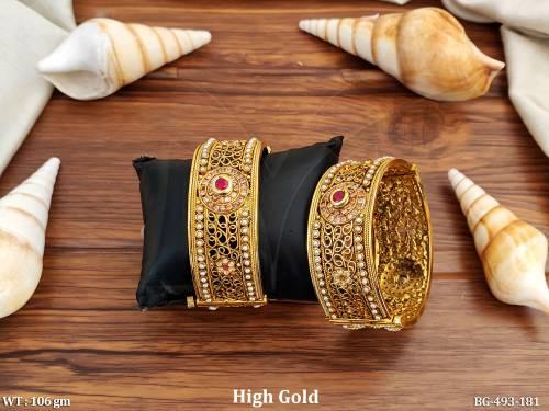 round broad style heavy antique bangles