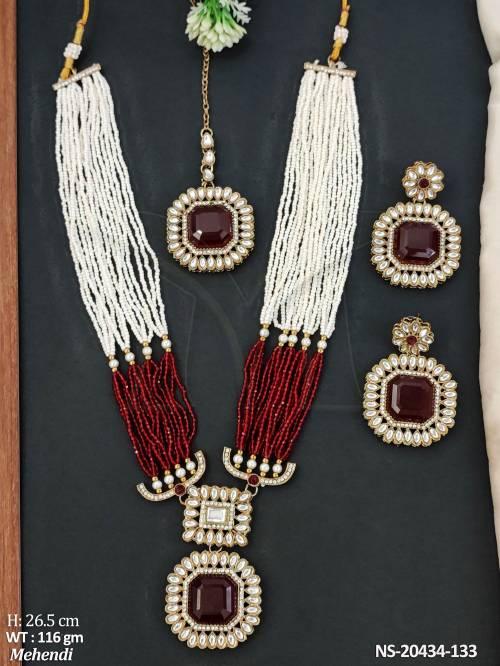 Traditional Full Stone Kundan Necklace Set