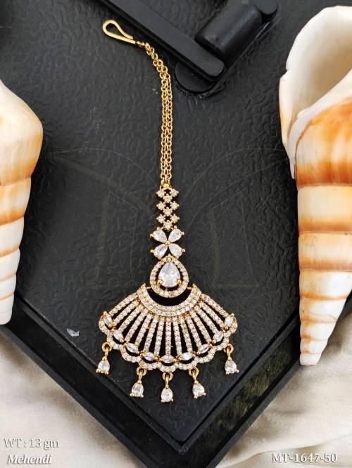 Elegant Stone Studded Maang Tikka Ethnic Wear