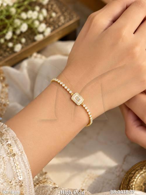 Elegant High Gold CZ Bracelet for Women
