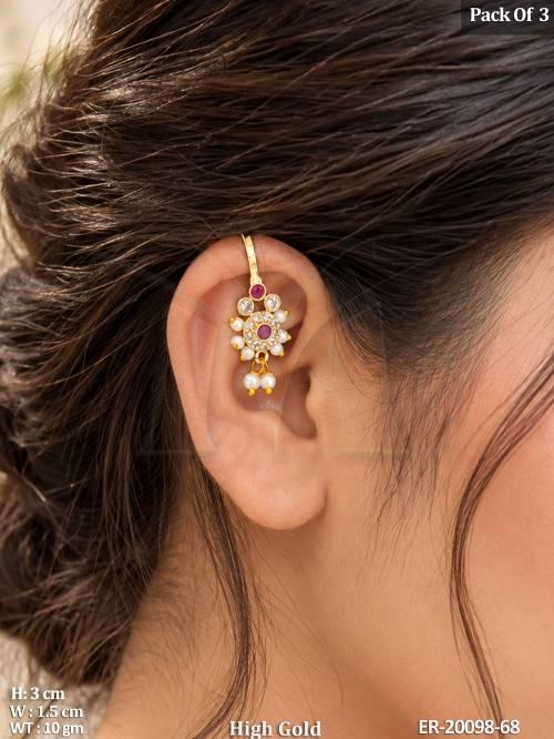 Traditional Kundan Pearl Earrings