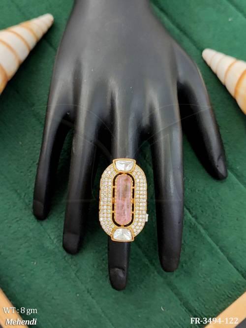 Elegant Oval Diamond Look Partywear Ring