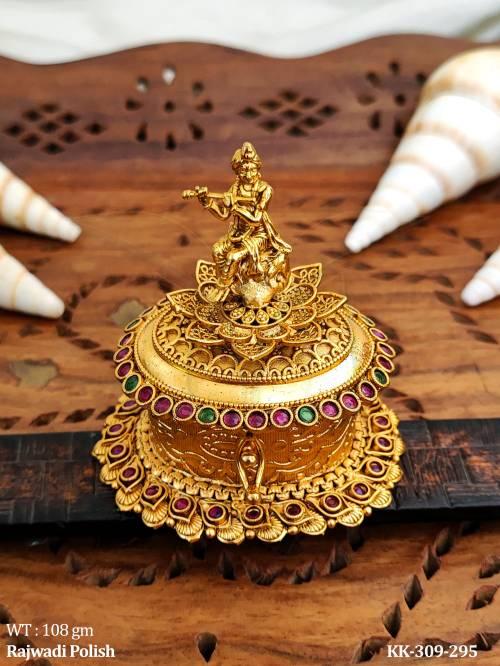 Fancy Full Stone Rajwadi Polish Temple Sindoor Box 