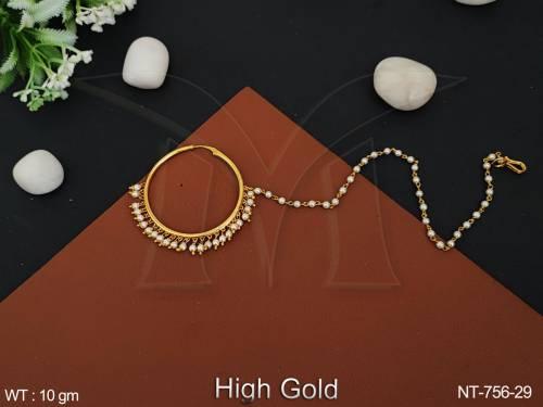 Antique Jewelry High Gold Polish Designer Wedding Wear Party Wear Antique Nath