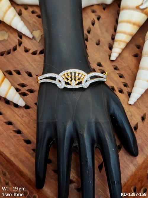 Designer Two Tone Full Stone CZ Stone Kada  