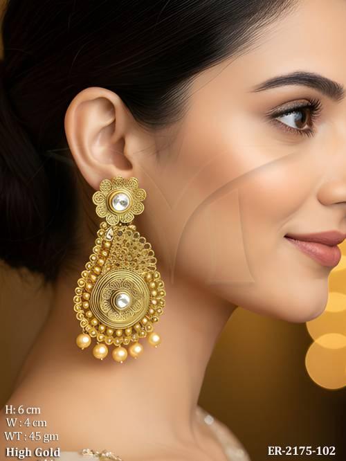 koyari chakri ful designed antique earrings
