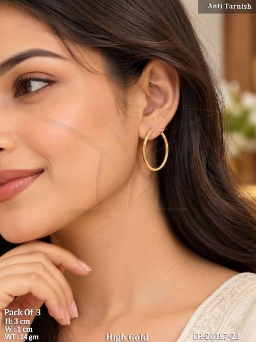 Classic Gold Oval Earrings for Women