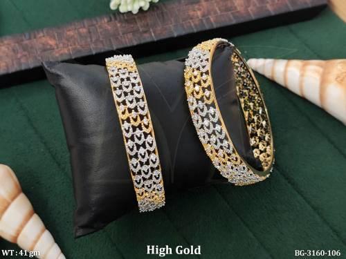 Traditional CZ Stone Bangle Pair