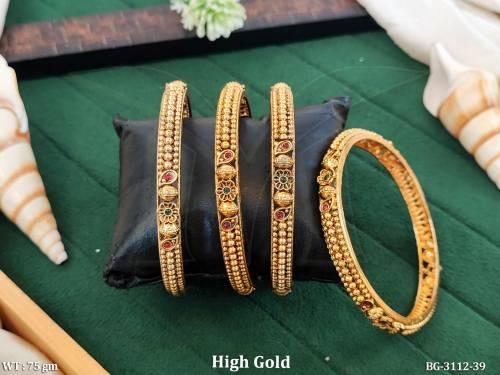 Antique Gold Designer Bangles Set for Women