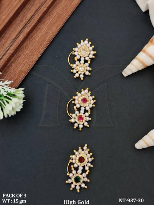Designer  Maharashtrian Nose Ring Set for Women