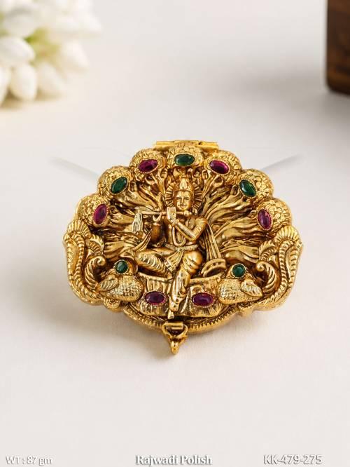 Royal Krishna Gold Sindoor Box