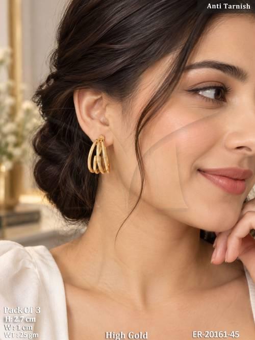 Modern High Gold Hoop Earrings for Women