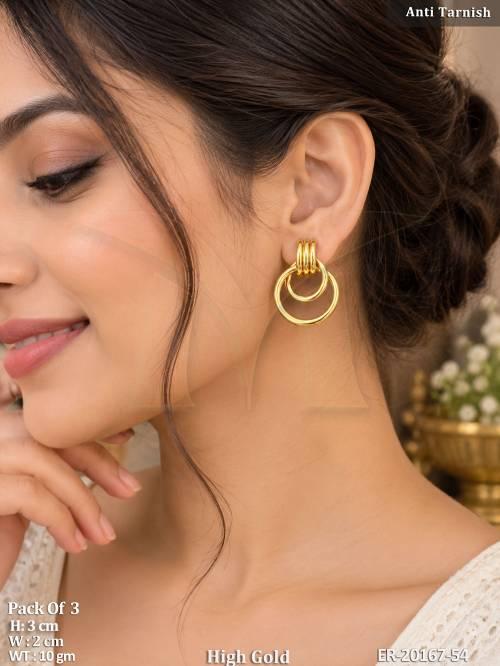 Fancy High Gold Finish Designer Earrings