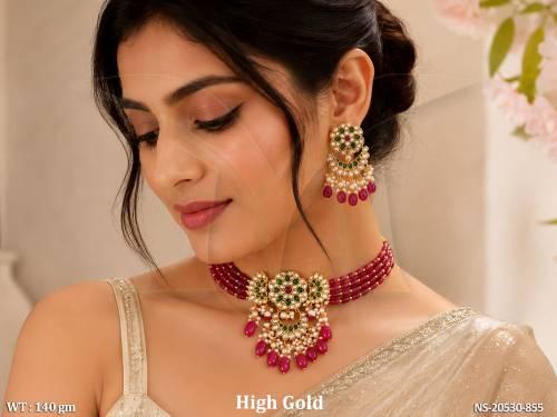 Royal Ruby Green Kundan Necklace Set