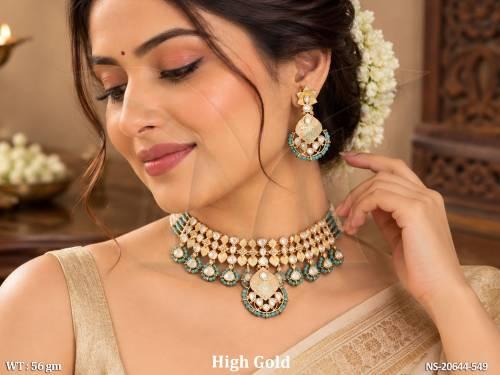 Fancy Kundan Floral Short Necklace Set
