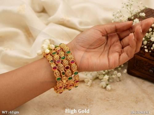 Traditional Antique High Gold Look Designer Bangles