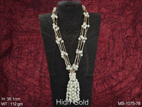 Beautiful Antique Jewellery Designer High Gold Polish Beaded Malas 