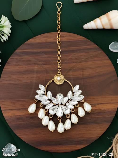 Antique jewellery mehendi polish designer wear antique maang tikka